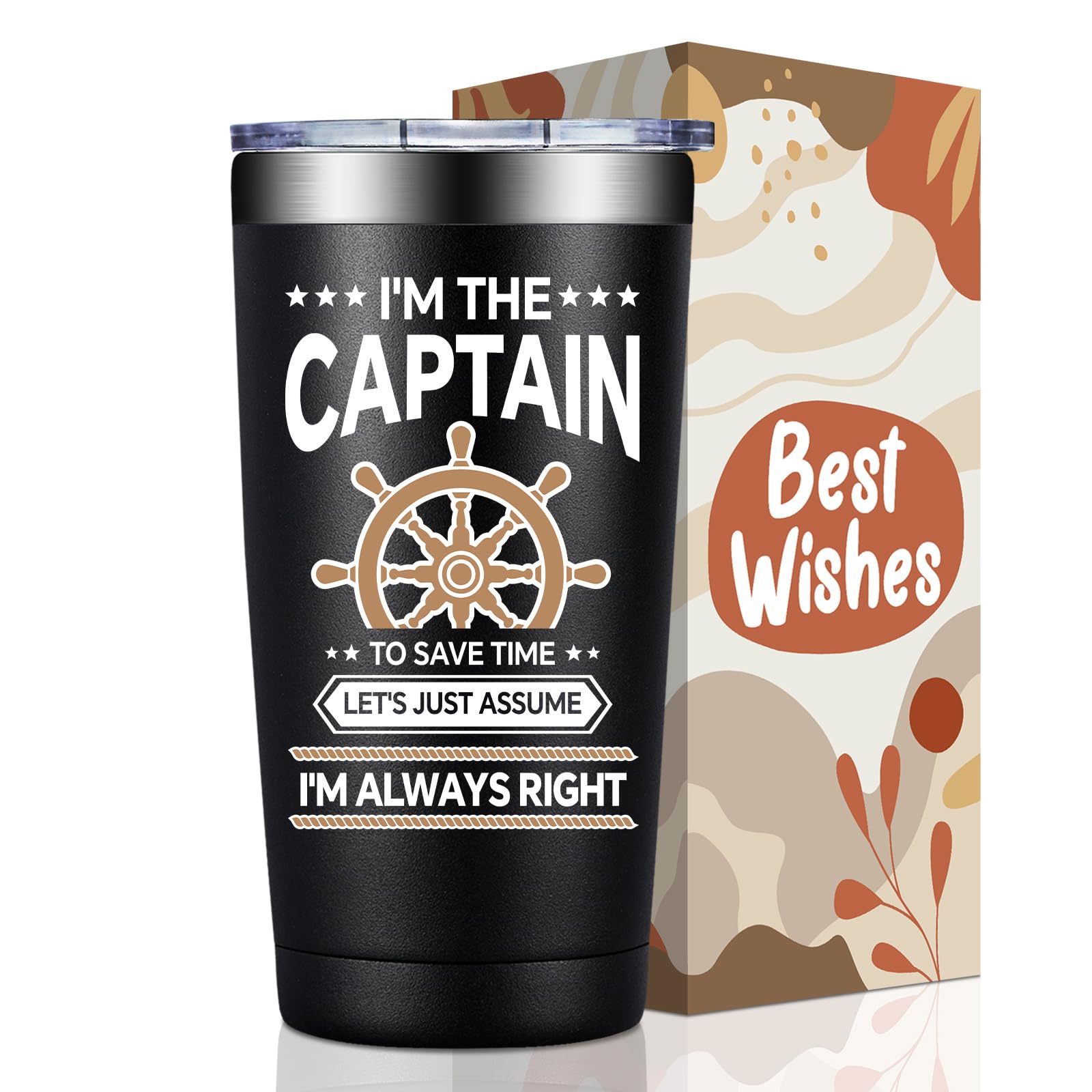 BirGILT Captain Tumbler 20oz on deck highlights temperature control and spill-free use