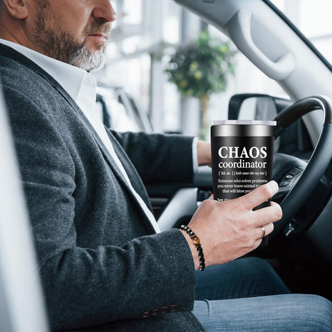 BIRGILT Chaos Coordinator Tumbler cap closeup emphasizes leak-proof seal