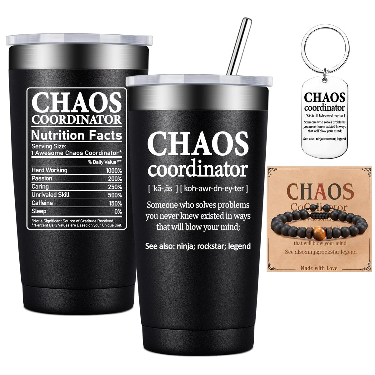 BIRGILT Chaos Coordinator Tumbler front graphic for gift-ready appreciation