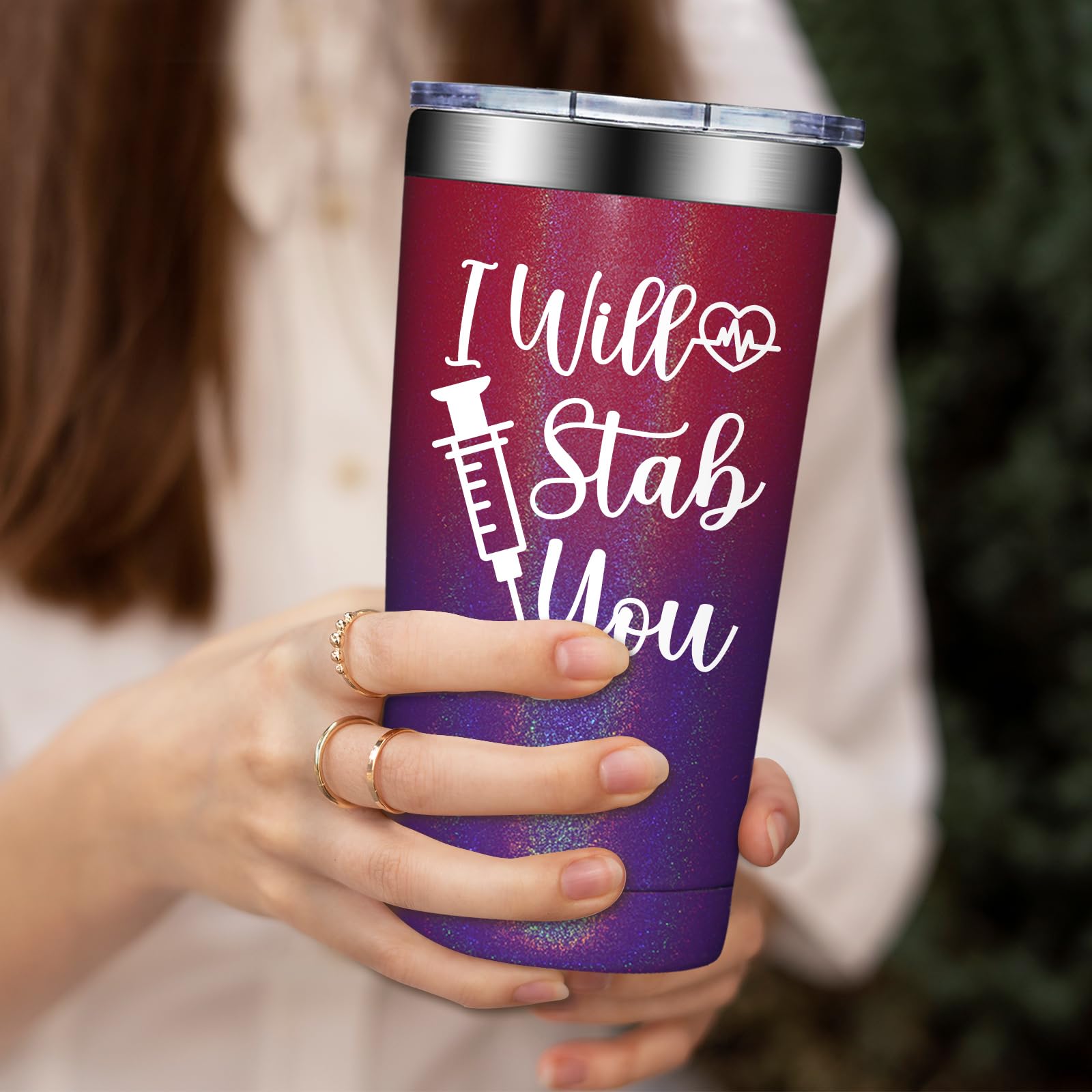 BirGILT cup-holder-friendly 20oz tumbler fits most car cup holders.