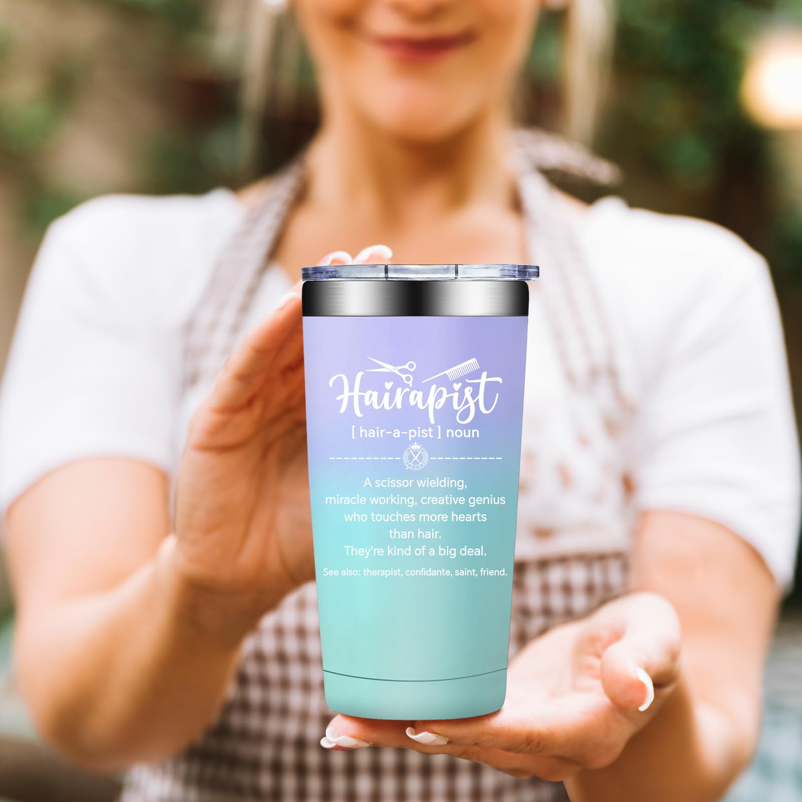 BIRGILT 20oz tumbler fits most cup holders for easy car trips or studio runs.