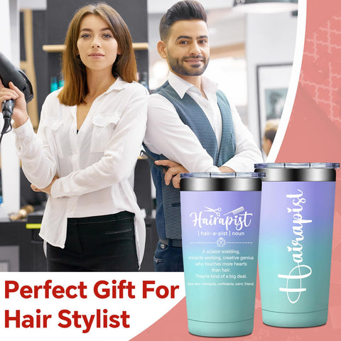 BIRGILT double-wall insulated tumbler maintains temperature during back-to-back client sessions.