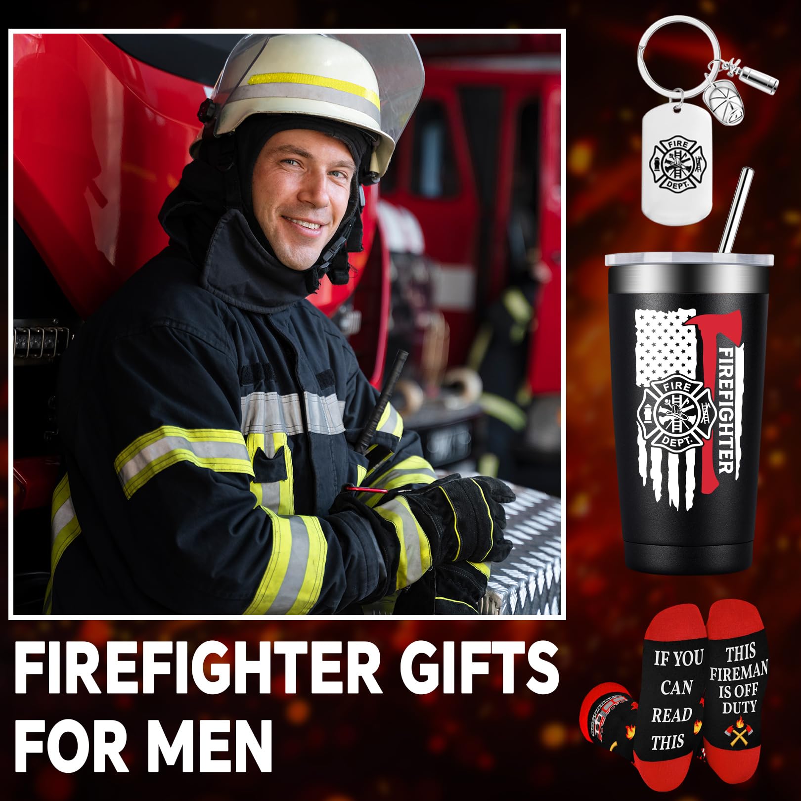 BIRGILT Firefighter tumbler 20oz matte finish offers sleek, grip-friendly look.