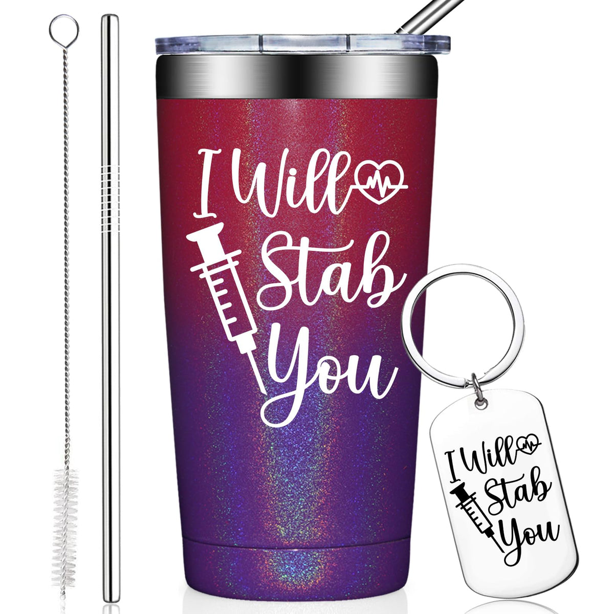 BirGILT 20oz nurse tumbler with double-wall insulation keeps drinks hot or cold.