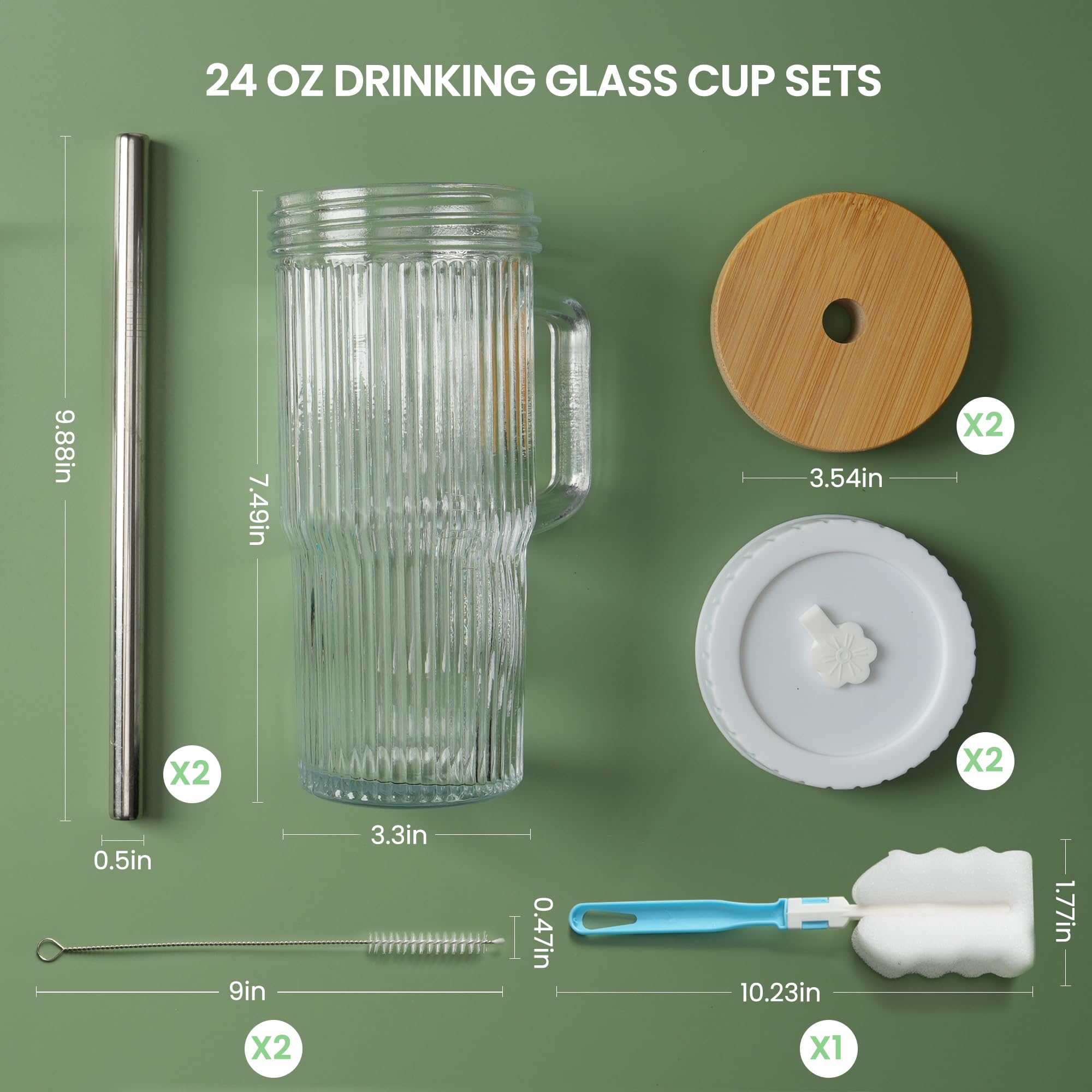 Birity glass cup fits most car cup holders for mess-free travel.