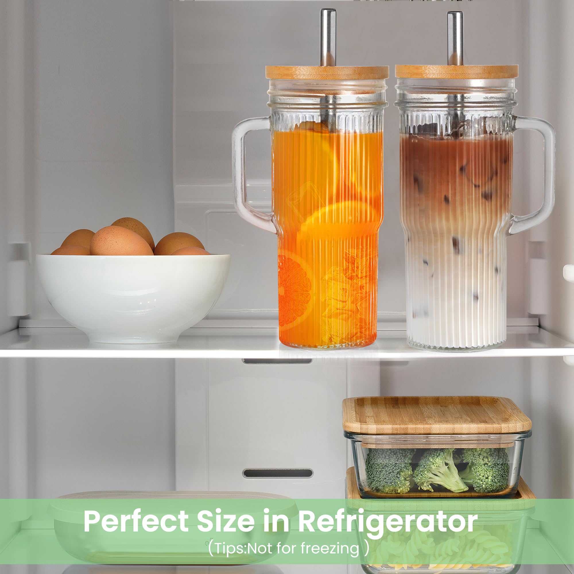 Birity food-grade thick glass ensures durable, easy-to-clean beverage cups.