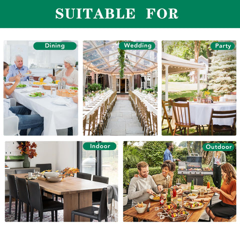 Outdoor patio dining setup with Biscaynebay Aqua Blue tablecloth