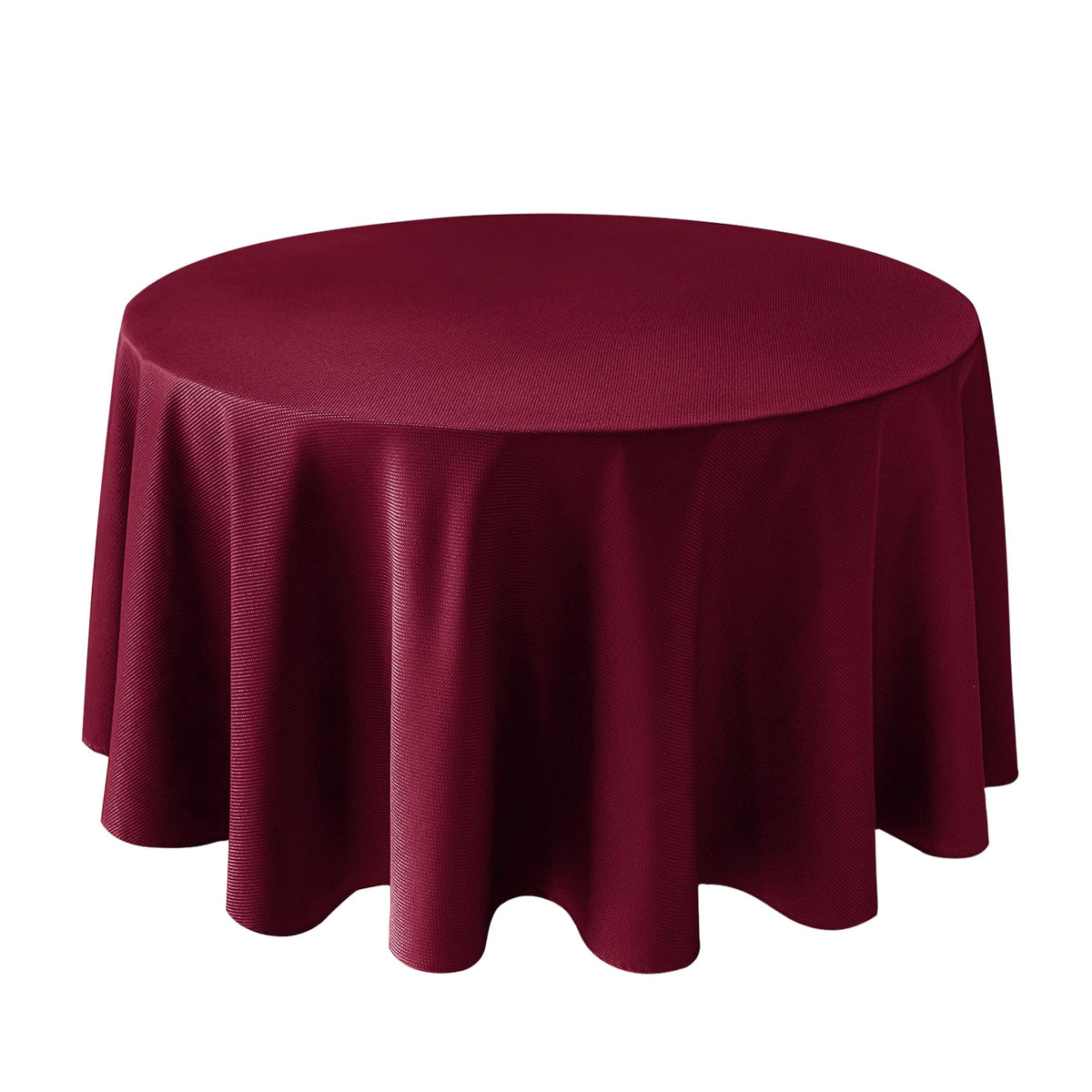 Biscaynebay burgundy 120-inch round tablecloth drapes elegantly for formal dining