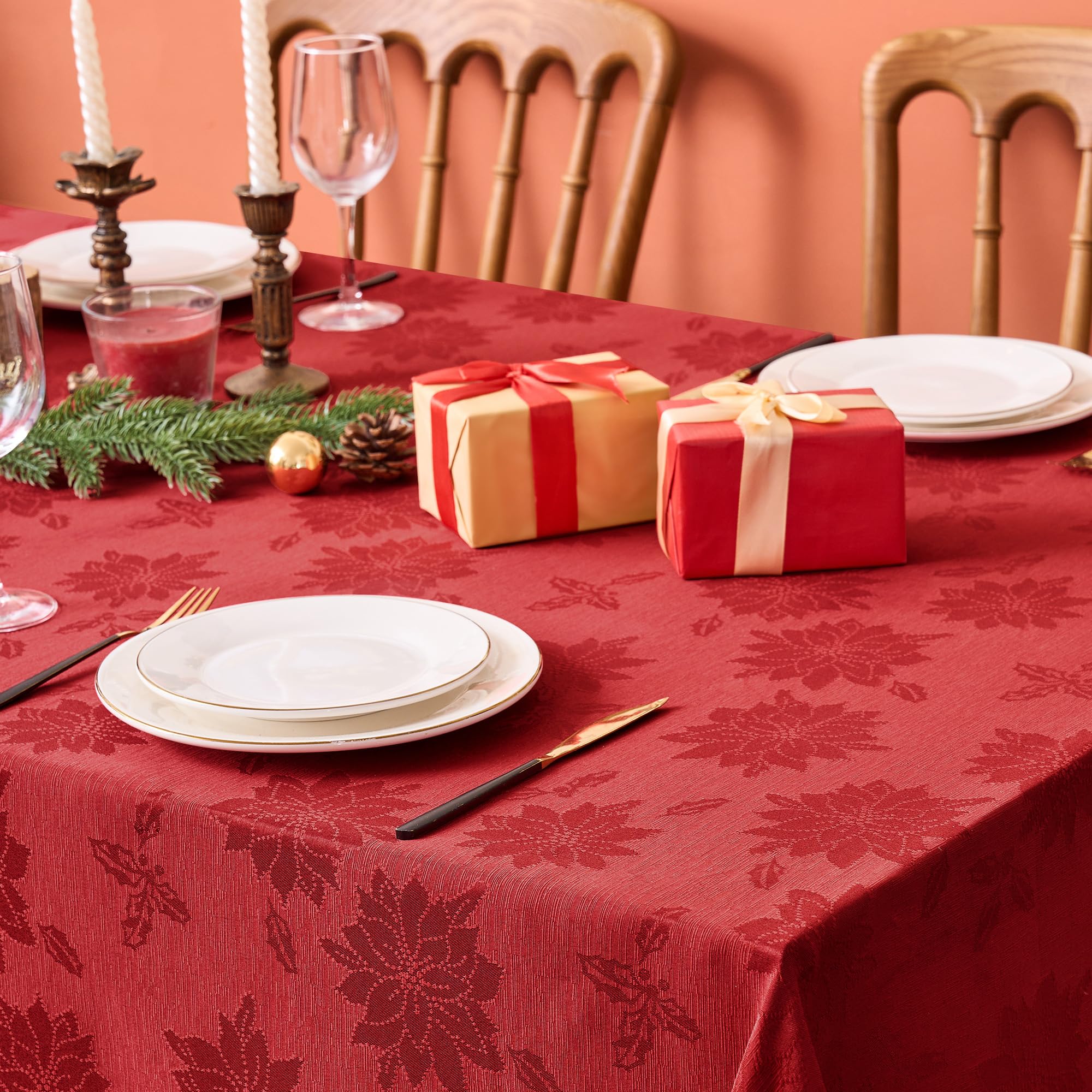 Biscaynebay centerpiece-ready holiday tablecloth elevates festive tables