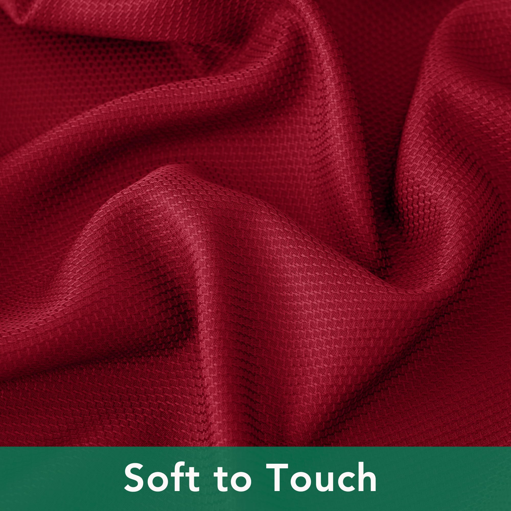Biscaynebay red outdoor-friendly tablecloth for patio and garden meals.