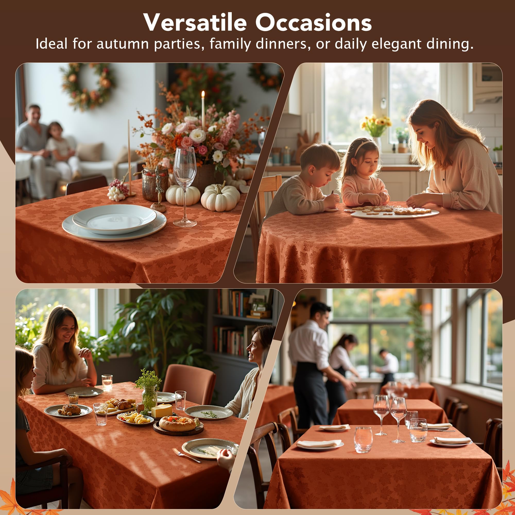 Biscaynebay fall color palette enhances warm centerpiece setups.