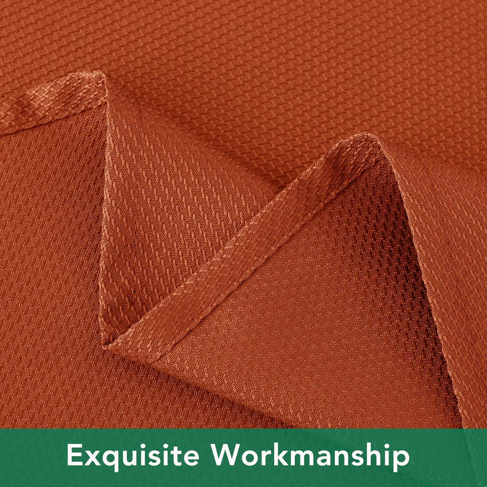 Biscaynebay Fall Tablecloth holiday dining setup with warm rust tone