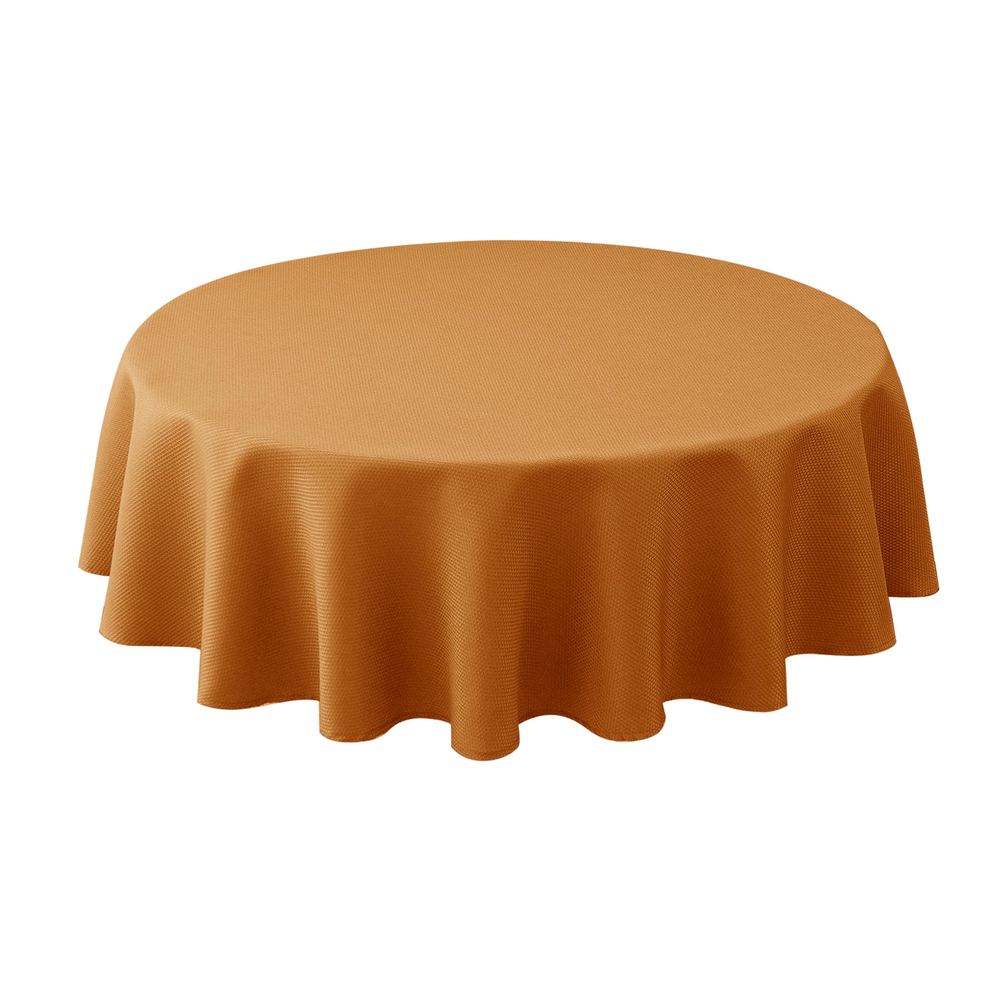 Biscaynebay fall tablecloth round 60 bronze on table for autumn ambience.