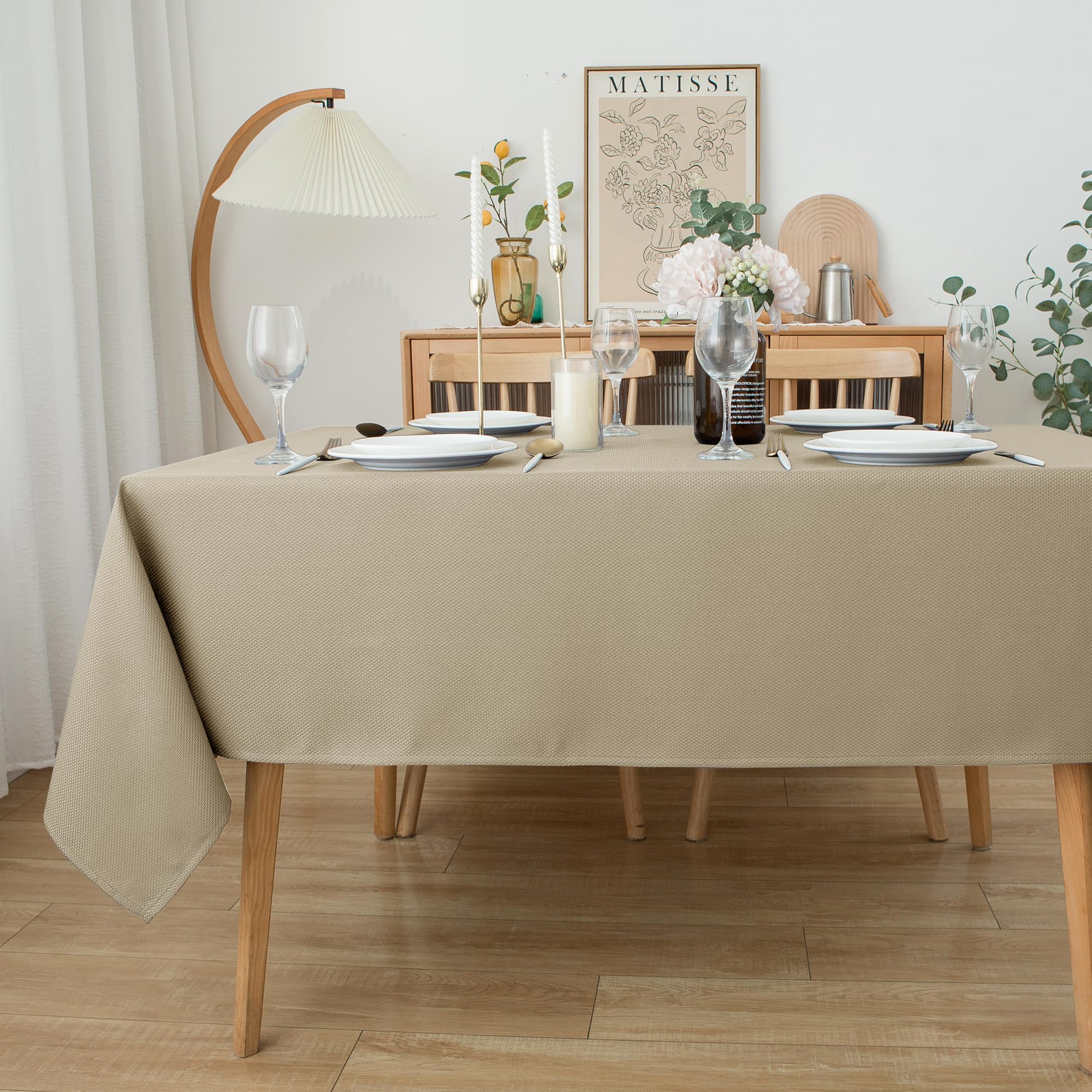 Biscaynebay holiday table setup featuring spill-resistant fabric and festive look