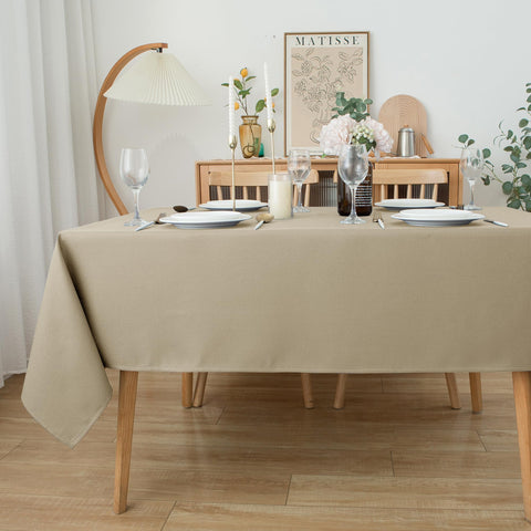 Biscaynebay holiday table setup featuring spill-resistant fabric and festive look