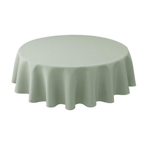 Biscaynebay round tablecloth 60-inch sage on table elevates everyday dining
