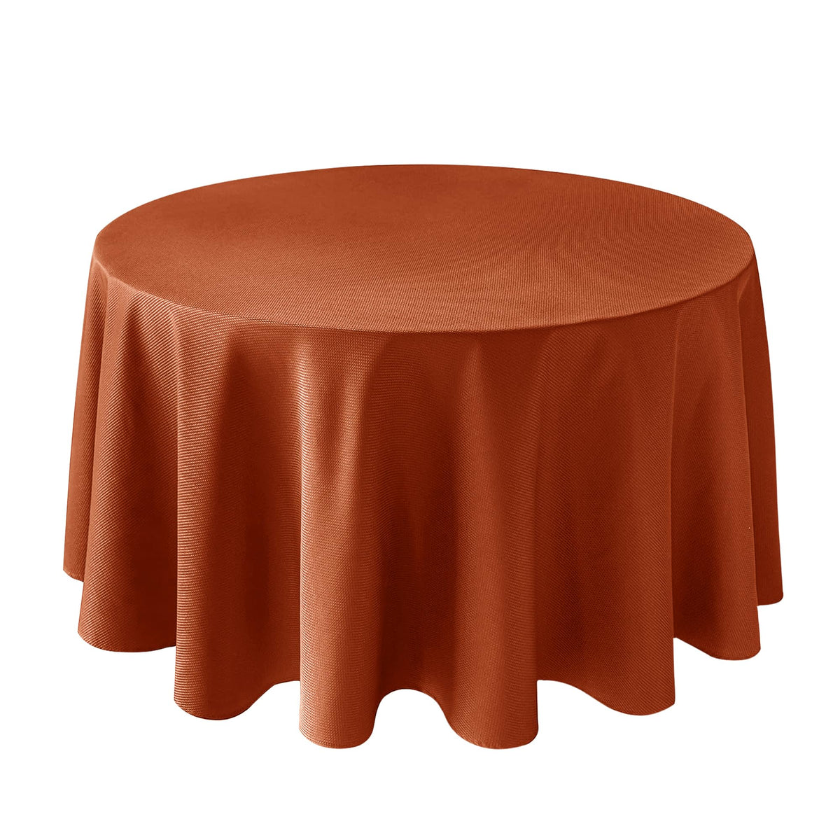 Biscaynebay round tablecloth 70in rust close-up texture showing premium fabric and drape