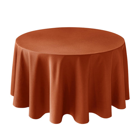 Biscaynebay round tablecloth 70in rust close-up texture showing premium fabric and drape