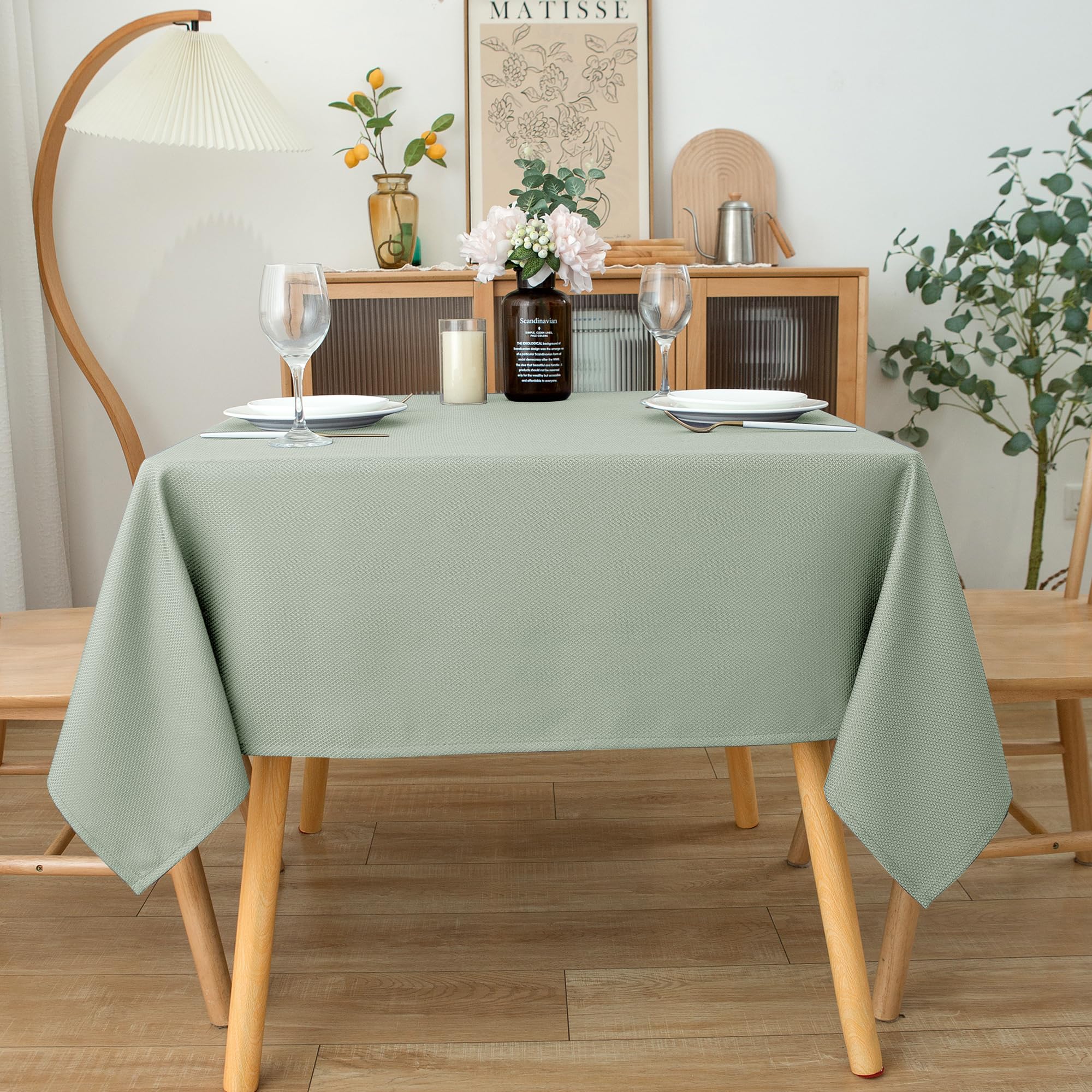 Biscaynebay tablecloth on a dining setup highlighting elegant styling.