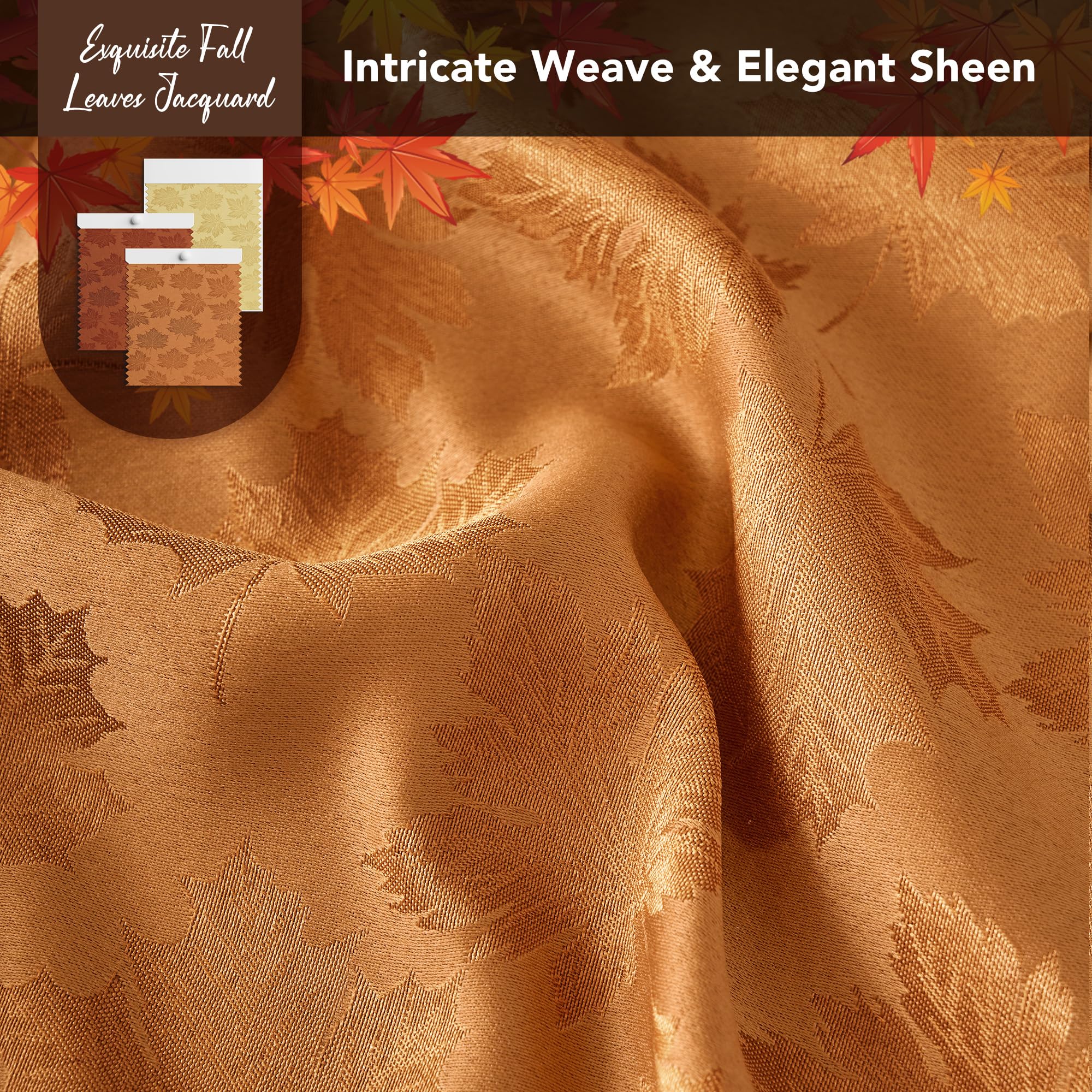 Biscaynebay tablecloth 60x120 amber with damask leaves adds elegant seasonal charm.