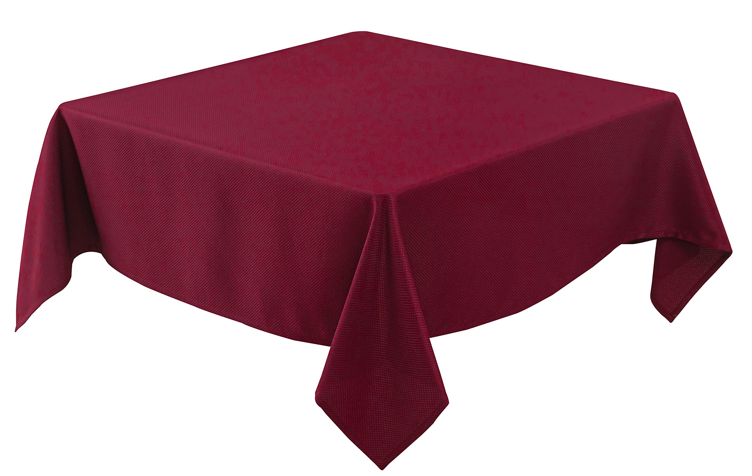 Biscaynebay tablecloth 90x90 burgundy textured fabric enhances formal dining
