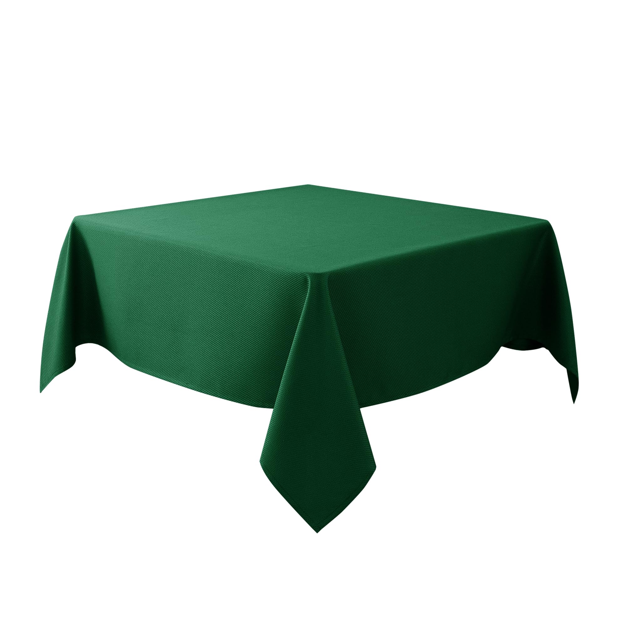 Biscaynebay hunter green textured tablecloth close-up showing premium fabric