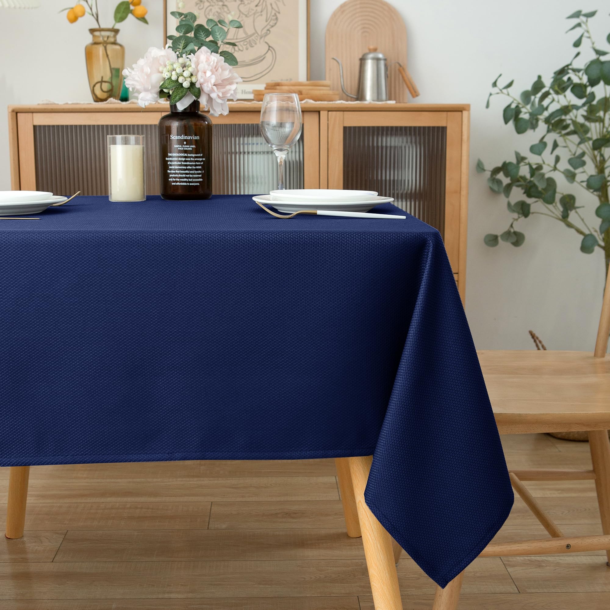 Biscaynebay navy kitchen-tablecloth coordinates casual meals with texture.