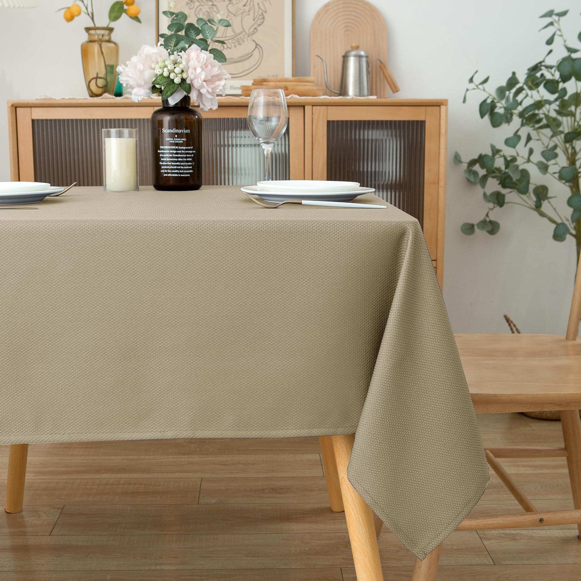 Biscaynebay tablecloth outdoors creates refined look and protection.