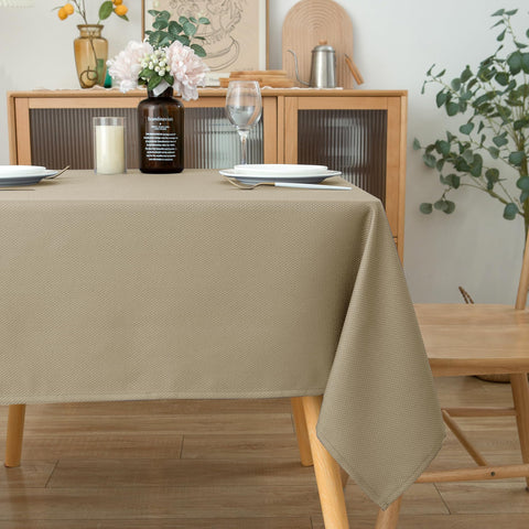Biscaynebay tablecloth outdoors creates refined look and protection.