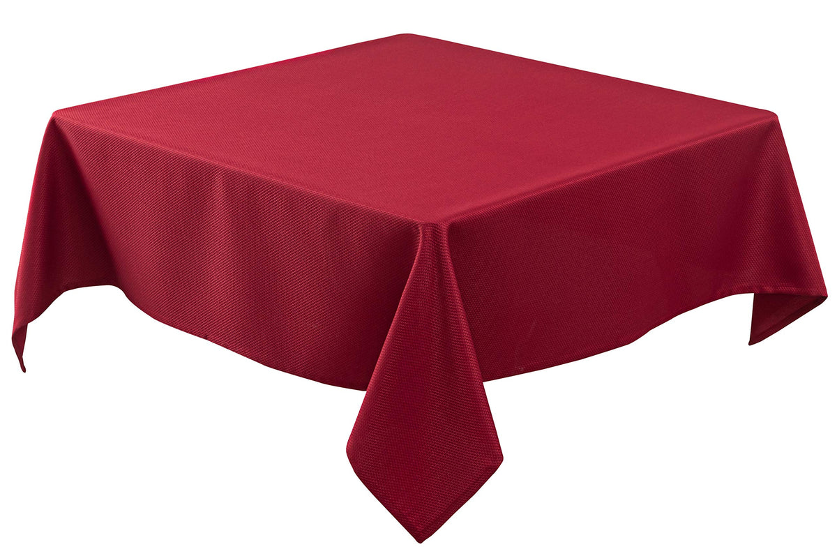 Biscaynebay textured Christmas tablecloth on a dining table for festive gatherings
