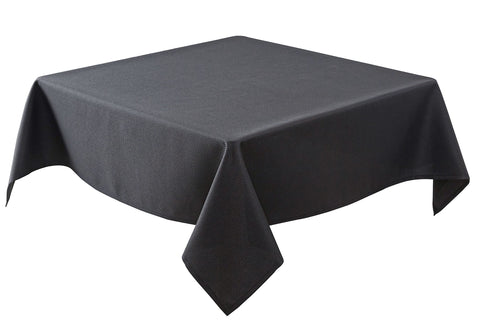 Biscaynebay textured square tablecloth in black with premium weave for elegant dining.