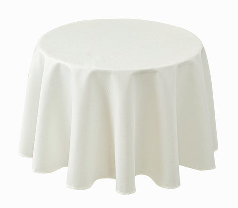 Biscaynebay textured round tablecloth 70 ivory drape enhances formal dining ambiance