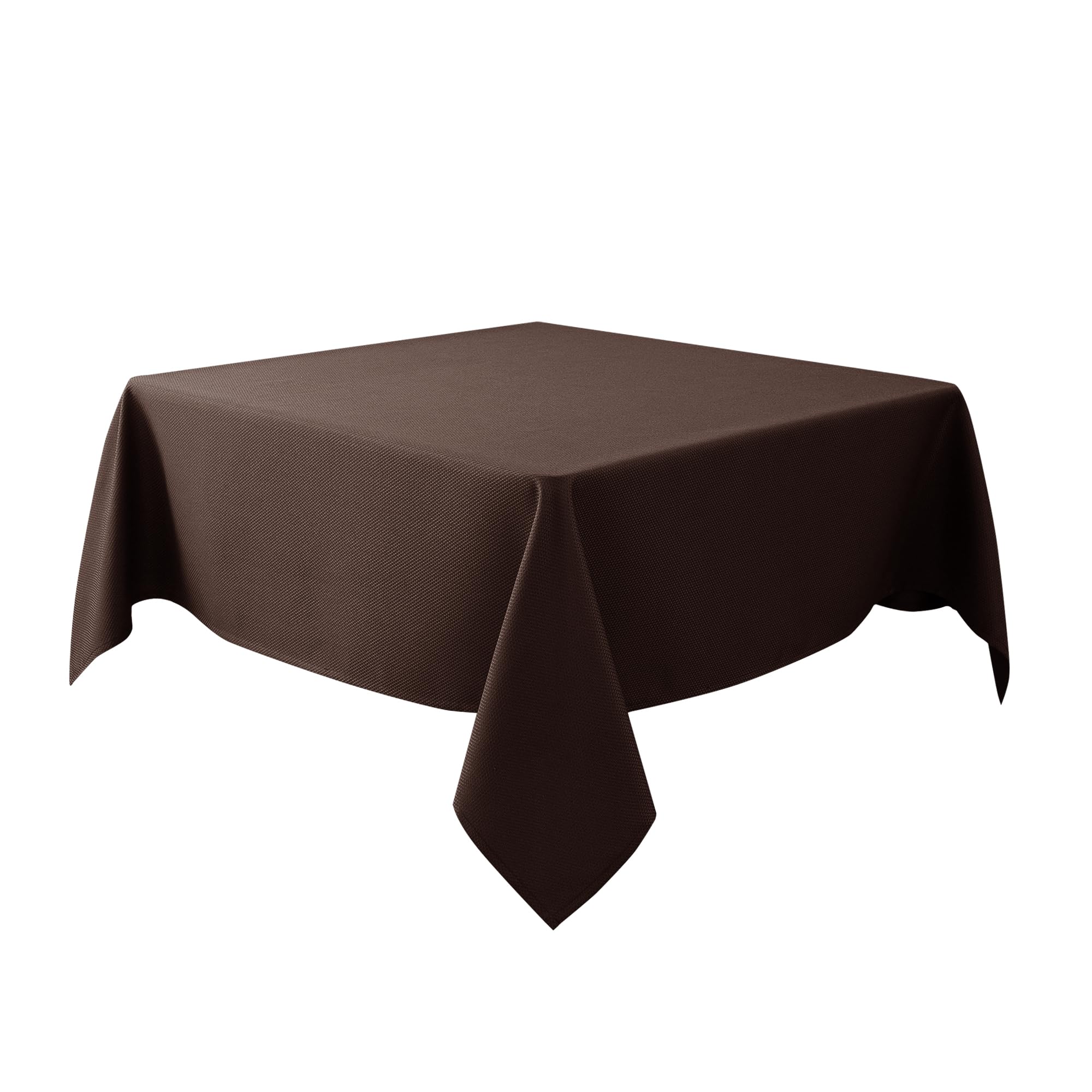 Biscaynebay textured tablecloth 54x54 square brown on table for elegant dining