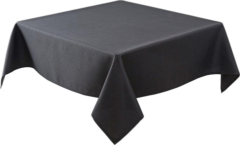 Biscaynebay textured tablecloth on dining table with elegant black fabric