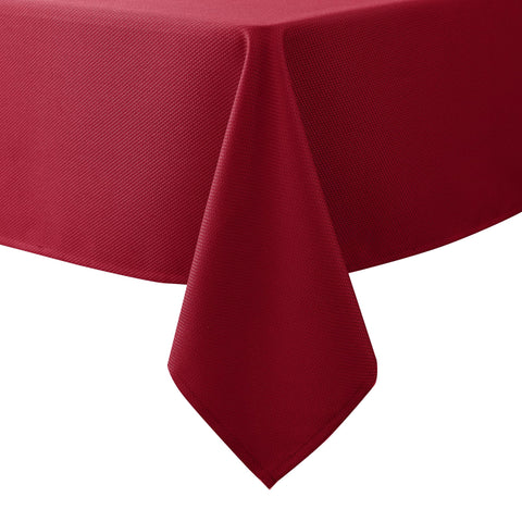 Biscaynebay textured fabric tablecloth close-up weave shows premium texture and luxurious drape