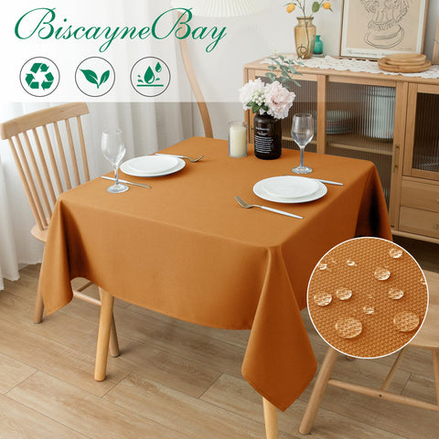 Biscaynebay water-resistant tablecloth beads spills for quick cleanup