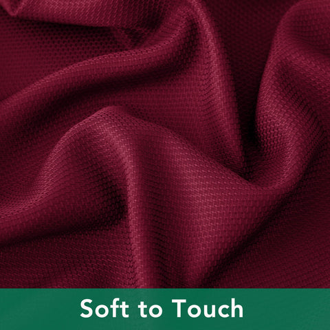 Biscaynebay wedding reception tablecloth adds elegant burgundy ambiance.