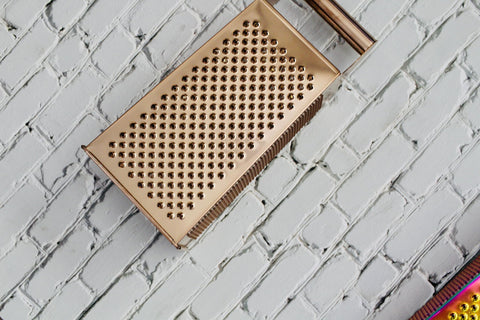 BISDARUN four-sided grater slicer with handle in gold for easy grip