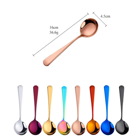 BISDARUN iridescent titanium coating spoons add shine to table settings.