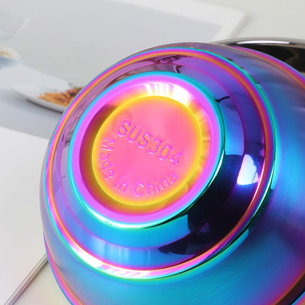 BISDARUN Rainbow Bowl Set ideal for mixing and serving in any kitchen