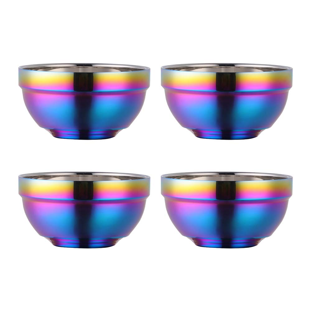 BISDARUN Rainbow Bowl Set in unbreakable stainless steel for durable daily use