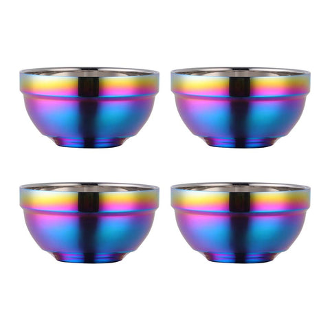 BISDARUN Rainbow Bowl Set in unbreakable stainless steel for durable daily use
