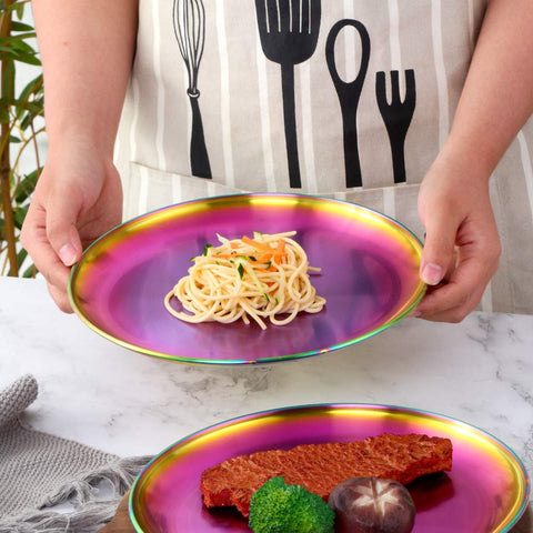 BISDARUN rainbow plate in outdoor picnic setting for easy dining