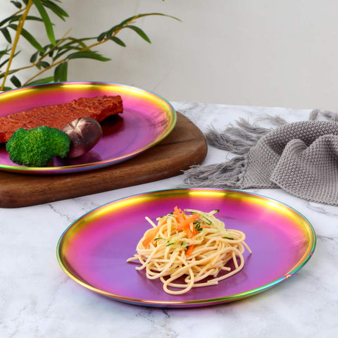 BISDARUN rainbow plate suitable for pasta and barbecue servings