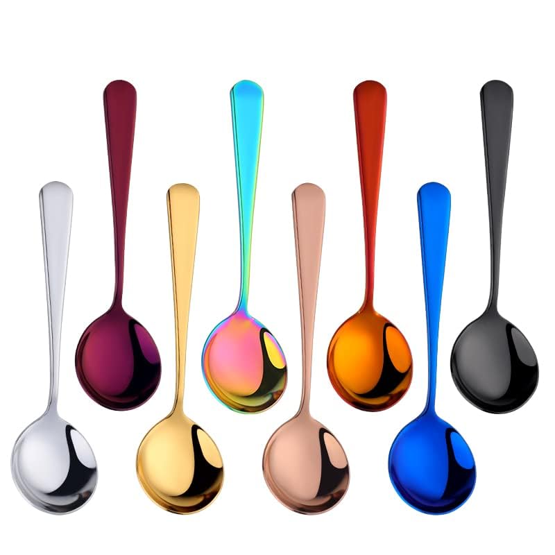 BISDARUN stainless steel soup spoons 6.2 inches for everyday dining.