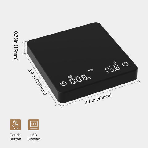 Bitamom Mini Coffee Scale USB-C charging keeps you brewing longer.