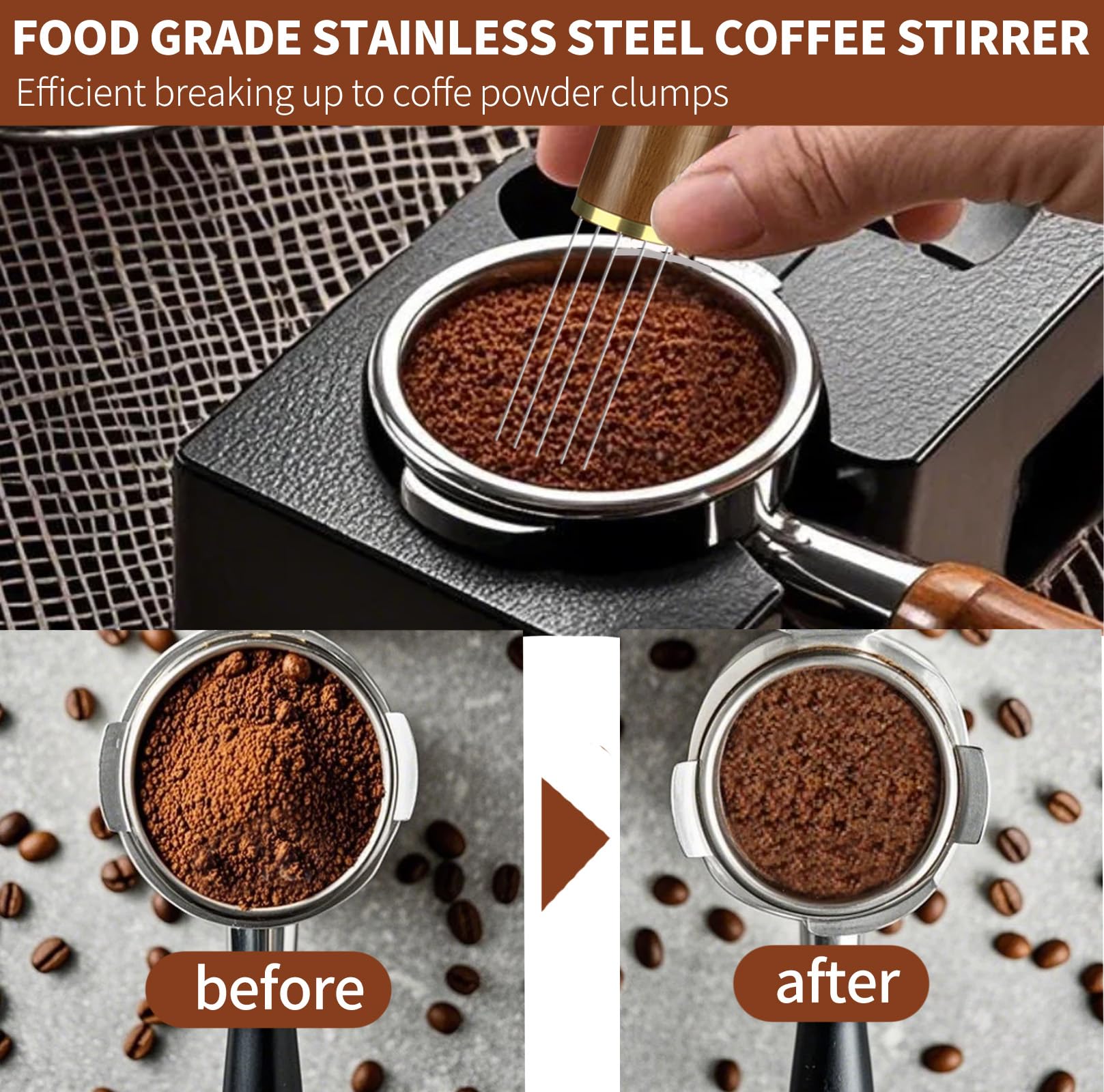 Bitllitloy espresso stirrer for even mixing and crema prep