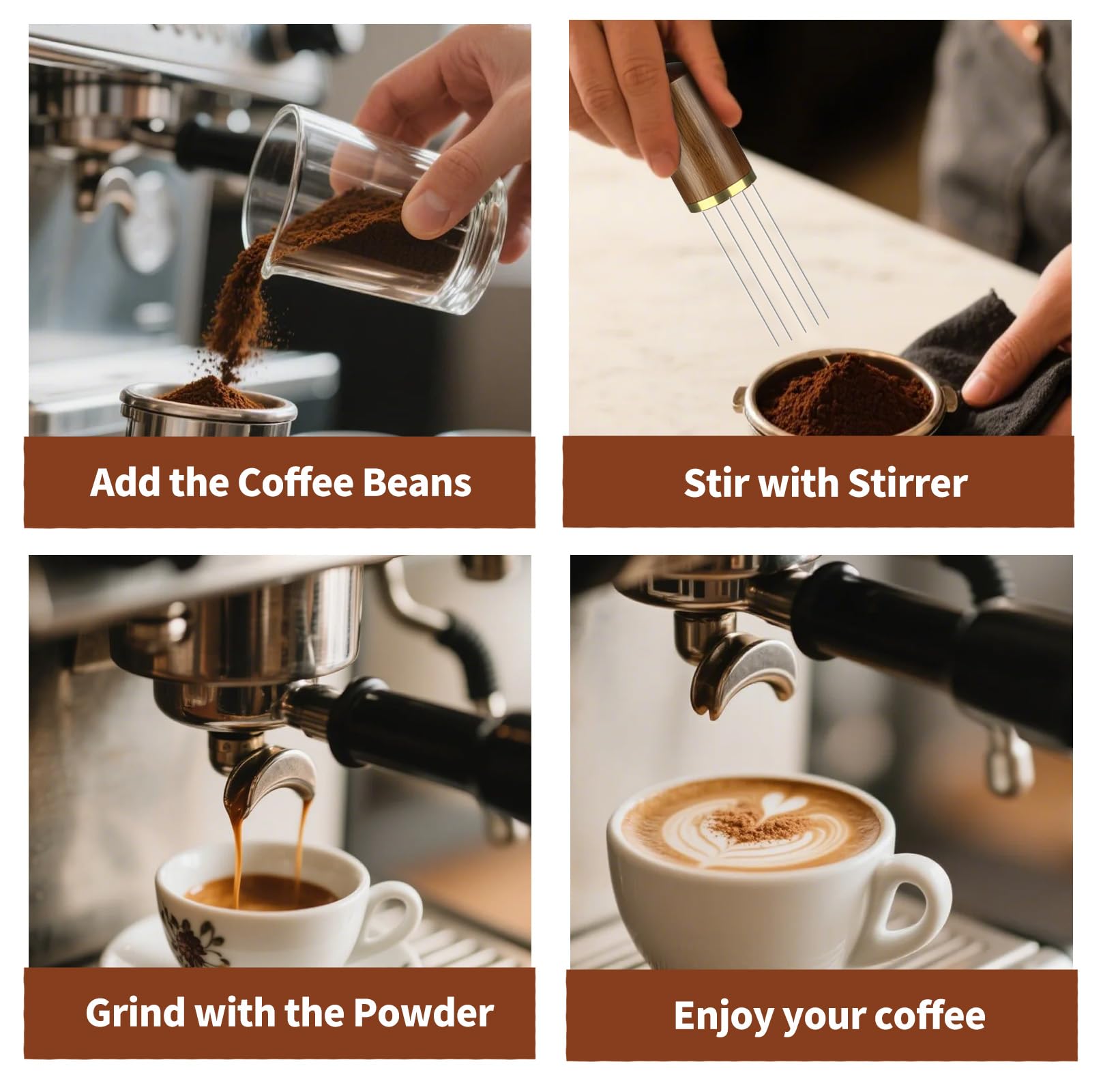 Bitllitloy powder pin helps tidy tamped coffee grounds