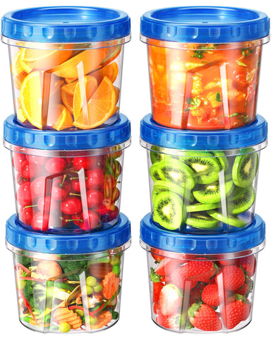 BiuLeon 6-pack freezer containers stacked neatly for organized fridge storage.