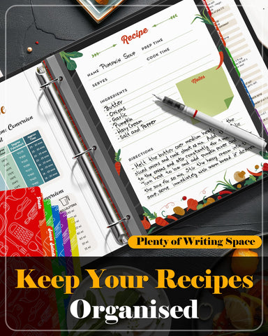 BiuLeon full-page recipe cards offering tidy spaces for notes and details.